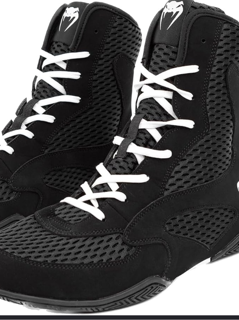 Venum Men's Black Athletic High-Top Shoes with White Laces